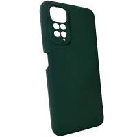 Чехол накладка Silicone Cover Soft Touch ЗК Xiaomi Redmi Note 11 / Note 11s 4G Темно-зеленый