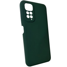 Чехол накладка Silicone Cover Soft Touch ЗК Xiaomi Redmi Note 11 / Note 11s 4G Темно-зеленый