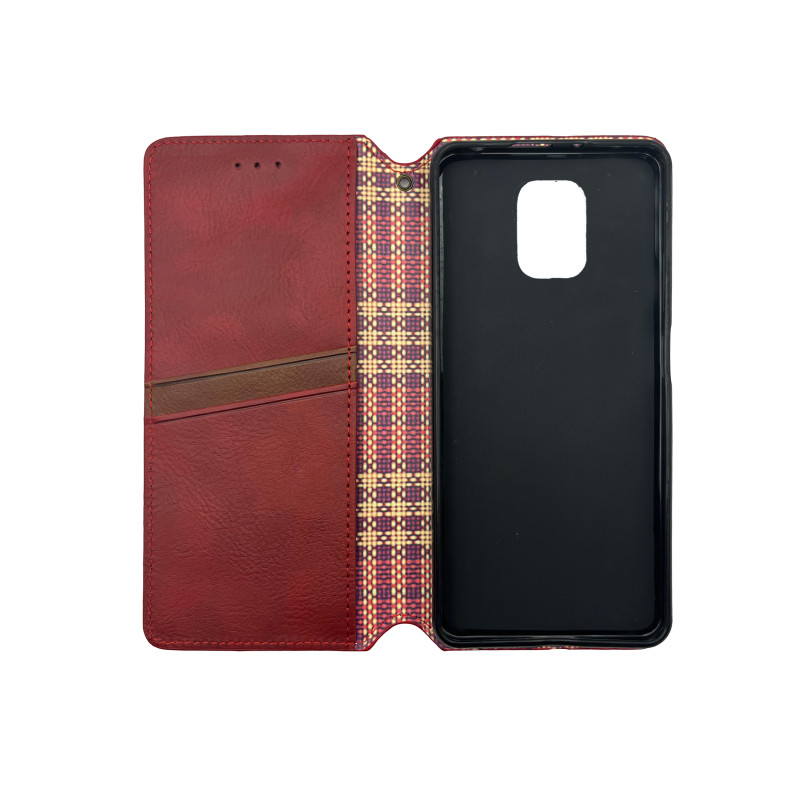 Чохол книжка шкіряний Cubic Xiaomi Redmi Note 9s/Pro/Max Червоний
