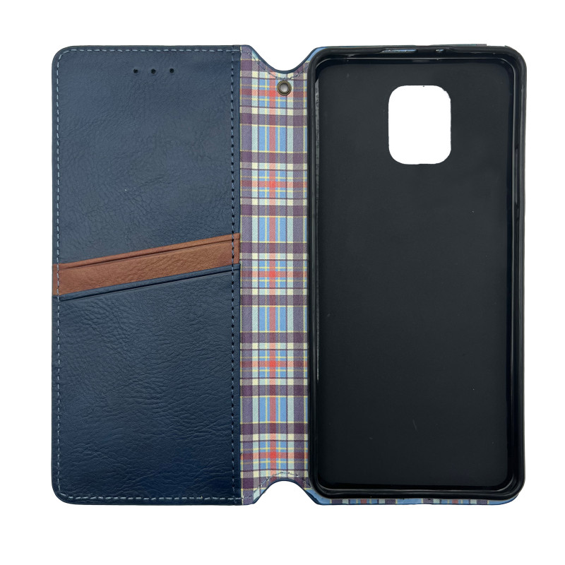 Чехол книжка кожаный Cubic Xiaomi Redmi Note 9s/Pro/Max Синий