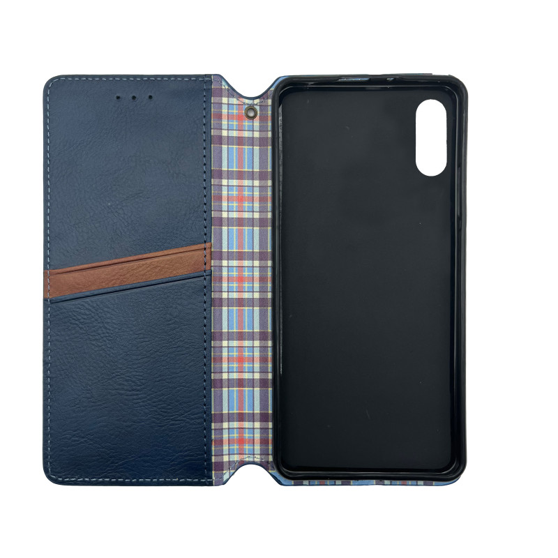 Чехол книжка кожаный Cubic Xiaomi Redmi 9A Синий