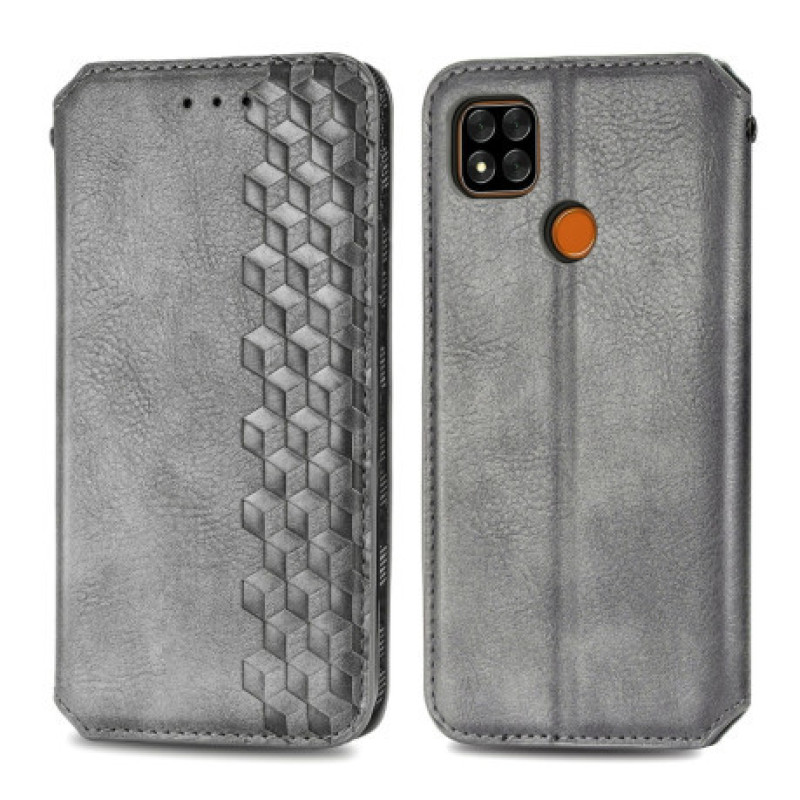 Чехол книжка кожаный Cubic Xiaomi Redmi 9С / 10A Серый