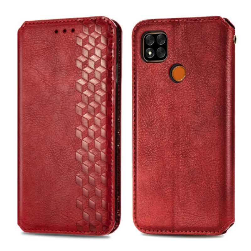 Чохол книжка шкіряний Cubic Xiaomi Redmi 9С / 10A Червоний