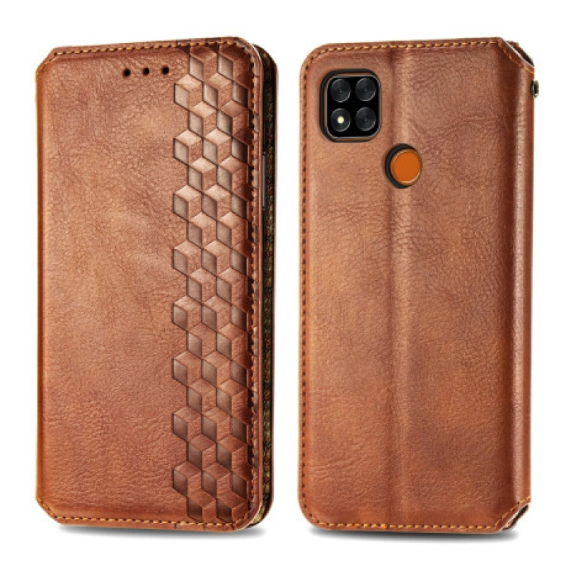 Чохол книжка шкіряний Cubic Xiaomi Redmi 9С / 10A Коричневий