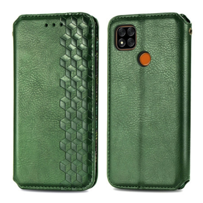 Чехол книжка кожаный Cubic Xiaomi Redmi 9С / 10A Зеленый