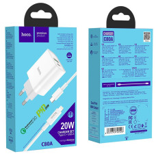 Зарядний пристрій Hoco C80A Rapido Lightning to -Type C PD+QC3.0