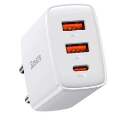 Мережевий адаптер Baseus Compact Quick Charger Type c+2USB 30W QC+PD