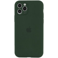 Чохол Silicone Case Square Full+Camera iPhone 11 Pro Max темно-зелений