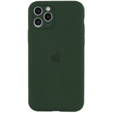 Чехол Silicone Case Square Full+Camera iPhone 11 Pro Max темно-зеленый