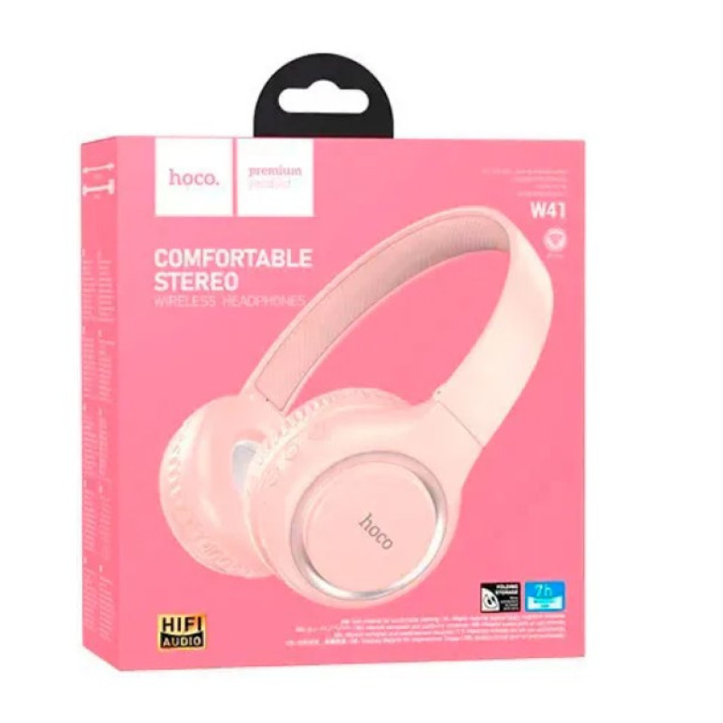 Наушники bluetooth Hoco W41 Pink