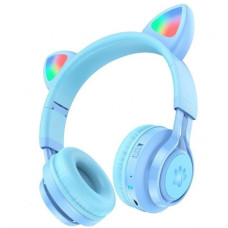 Навушники Bluetooth CAT Ear Hoco W39 з підсвіткою Blue