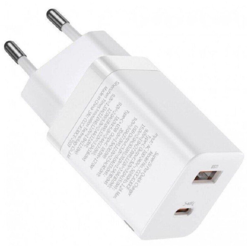 Сетевой адаптер Baseus Super Si Pro Quick Charger Type C+ USB 30W QC+PD