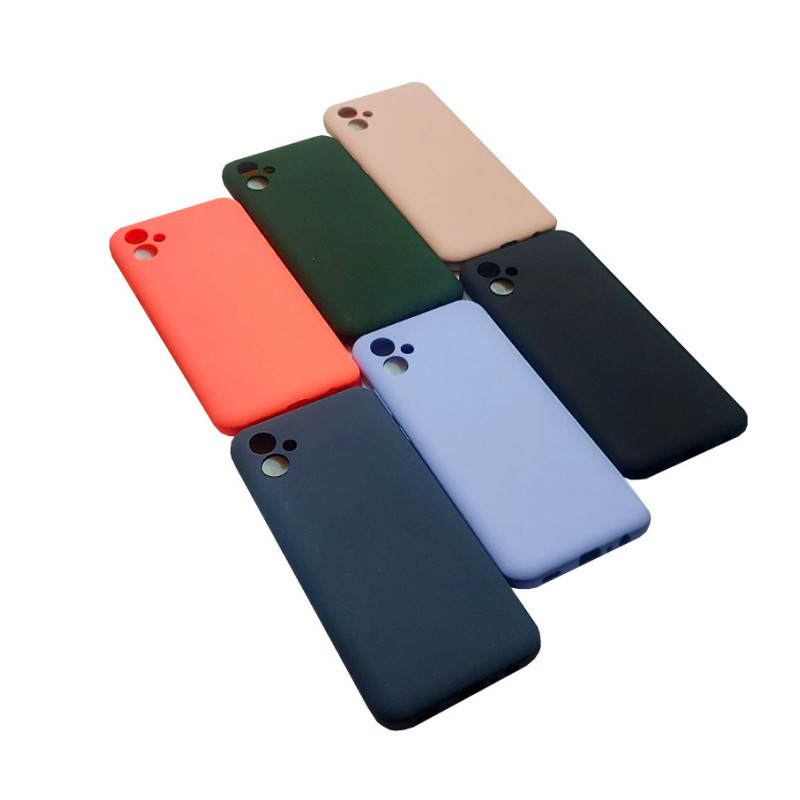 Чехол накладка Silicone Cover Soft Touch ЗК Samsung A04e ярко-розовый