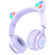 Навушники Bluetooth CAT Ear Hoco W39 з підсвіткою Purple