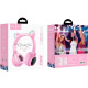 Наушники Bluetooth CAT Ear Hoco W27 с подсветкой Pink