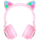 Наушники Bluetooth CAT Ear Hoco W27 с подсветкой Pink