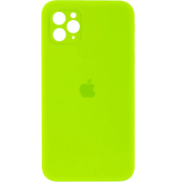 Чохол Silicone Case Square Full+Camera iPhone 11 Pro Max салатовий