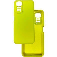 Чехол накладка Silicone Cover Soft Touch ЗК Xiaomi Redmi Note 11 / Note 11s 4G Желто-зеленый