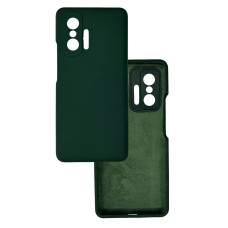 Чохол накладка Silicone Cover Soft Touch ЗК Xiaomi 11T / 11T Pro Темно-зелений