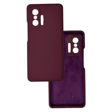 Чохол накладка Silicone Cover Soft Touch ЗК Xiaomi 11T / 11T Pro Бордовий