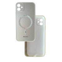 Чохол накладка Paika Carbone Case with Magsafe iPhone 12 Білий