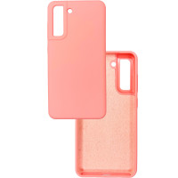 Чехол накладка Silicone Cover Soft Touch ОК Samsung S21 FE Розовый