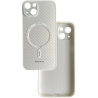 Чохол накладка Paika Carbone Case with Magesafe iPhone 14 Plus / 15 Plus Білий