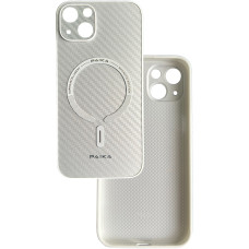 Чохол накладка Paika Carbone Case with Magesafe iPhone 14 Plus / 15 Plus Білий