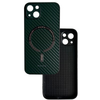 Чохол накладка Paika Carbone Case with Magesafe 14 Plus / 15 Plus Зелений