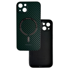 Чохол накладка Paika Carbone Case with Magesafe 14 Plus / 15 Plus Зелений