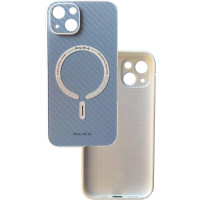 Чохол накладка Paika Carbone Case with Magesafe iPhone 14 Plus / 15 Plus Блакитний