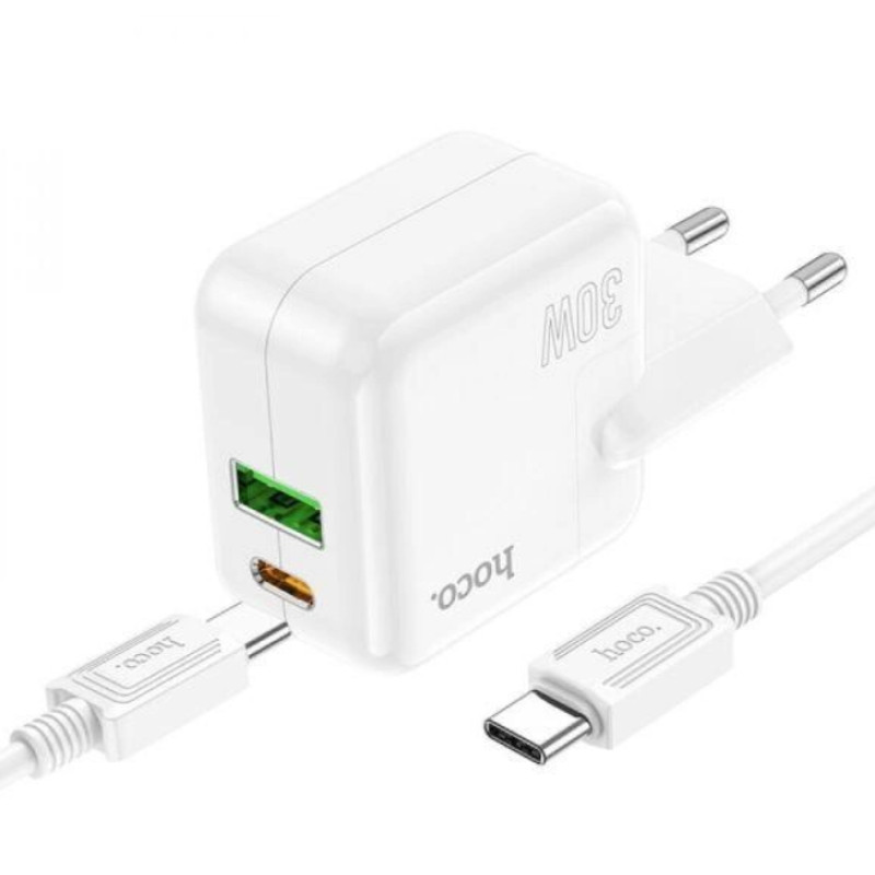 Зарядний пристрій Hoco C111A PD30W+QC3.0+ кабель Type-C to Type-C