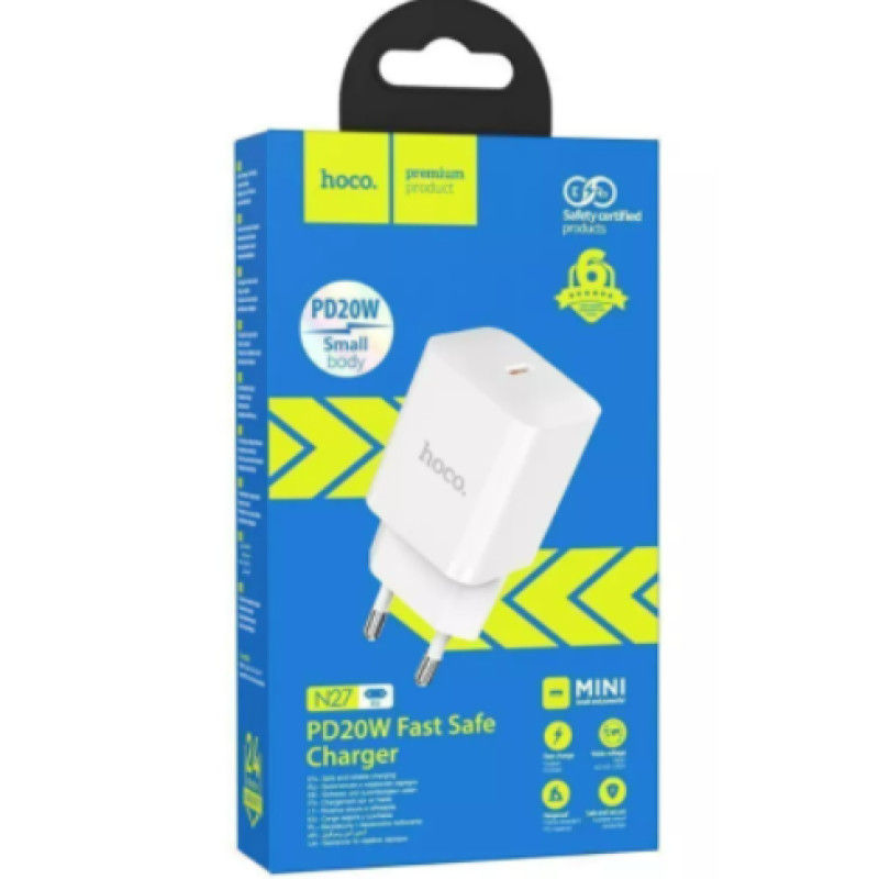 Мережевий адаптер Hoco N27 PD+QC3.0 20 W білий
