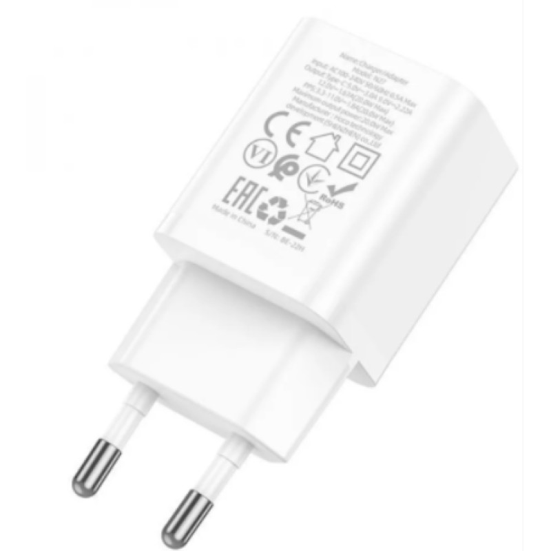Мережевий адаптер Hoco N27 PD+QC3.0 20 W білий