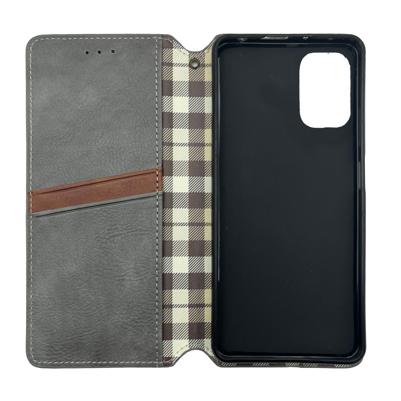 Чехол книжка кожаный Cubic Xiaomi Redmi Note 10 (4G) / 10S / Poco M5s Серый