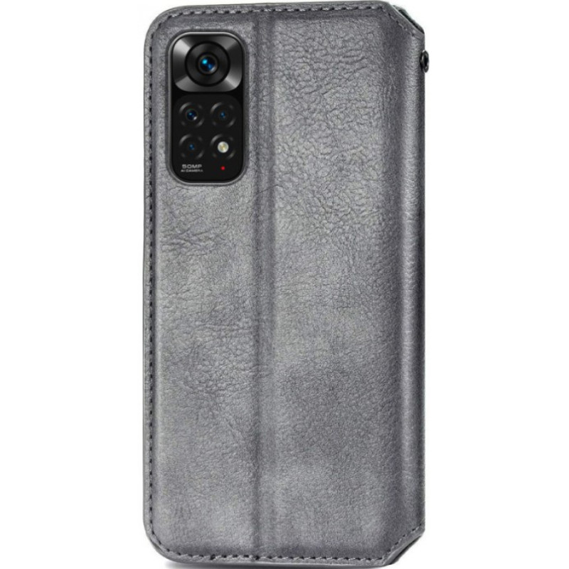 Чехол книжка кожаный Cubic Xiaomi Redmi Note 11/11s 4G / Note 12S Серый