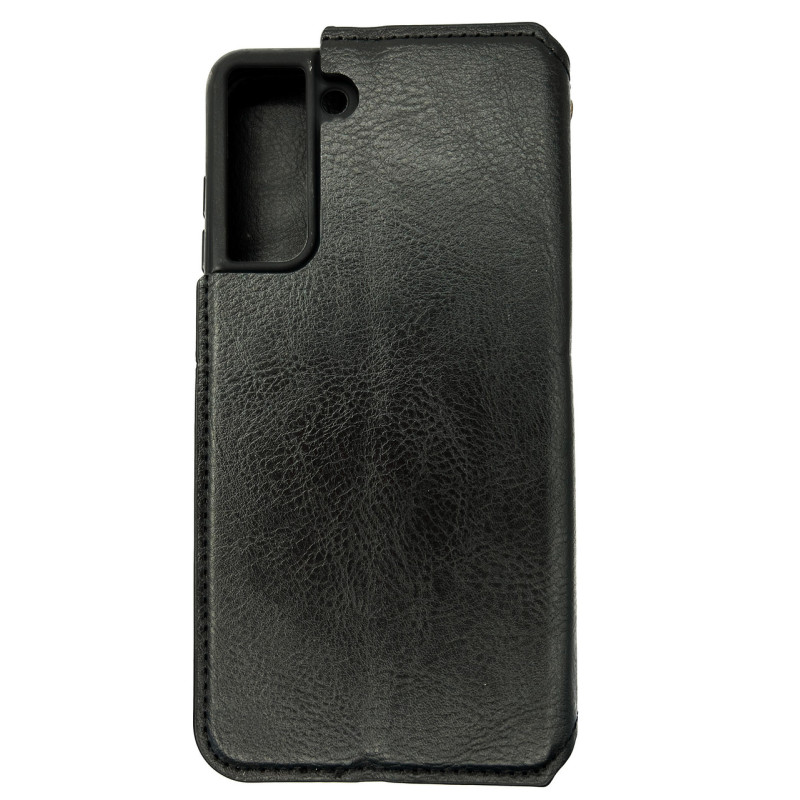 Чехол книжка кожаный Cubic Samsung S21 FE Черный