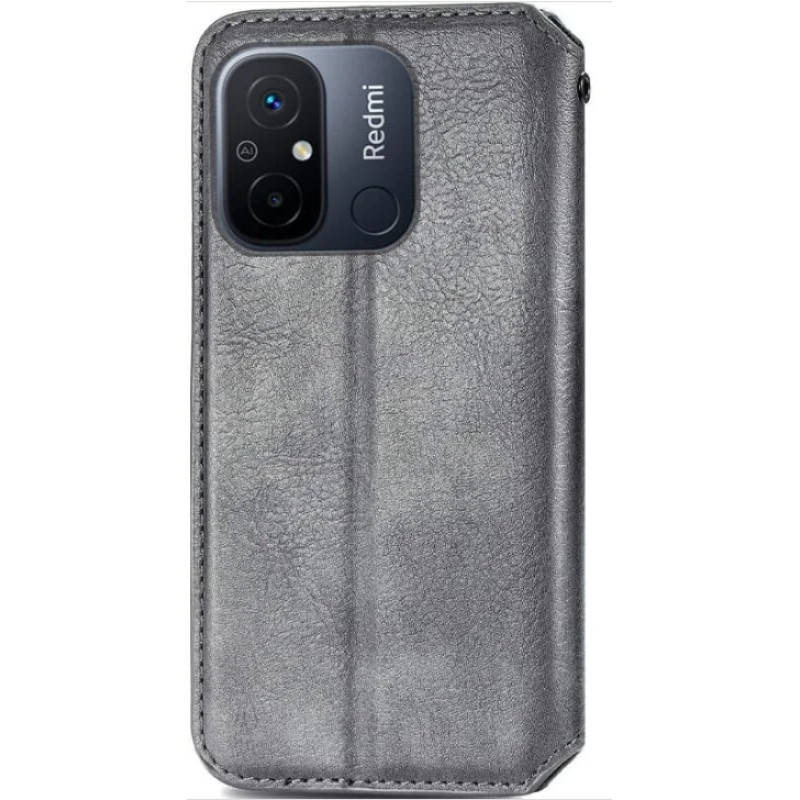 Чохол книжка шкіряний Cubic Xiaomi Redmi 12C / 11A Сірий