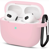 Чохол футляр для навушників AirPods 3 з мікрофіброю Рожевий