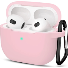 Чехол футляр для наушников AirPods 3 с микрофиброй Розовый