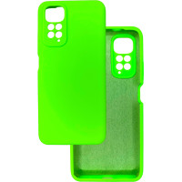 Чехол накладка Silicone Cover Soft Touch ЗК Xiaomi Redmi Note 11 / Note 11s 4G Зеленый неон