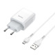 Зарядное устройство Hoco C73A +micro USB white