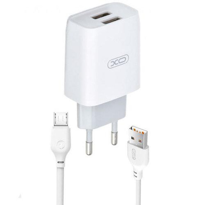 Зарядное устройство Hoco C73A +micro USB white