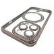 Чехол Diamond With MagSafe c защитными линзами на камеру iPhone 15 Pro розовый