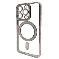 Чохол Diamond With MagSafe c захисними лінзами на камеру iPhone 15 Pro рожевий