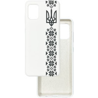Чохол накладка Silicone Cover Soft Touch Ukraine Samsung A51 Герб+вишиванка