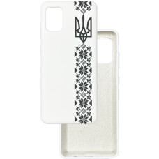 Чохол накладка Silicone Cover Soft Touch Ukraine Samsung A51 Герб+вишиванка