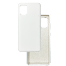 Чехол накладка Silicone Cover Soft Touch ОК Samsung A71 Белый