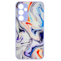 Чохол накладка Marble Glass Samsung A34 Біла лаванда