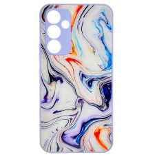 Чохол накладка Marble Glass Samsung A34 Біла лаванда